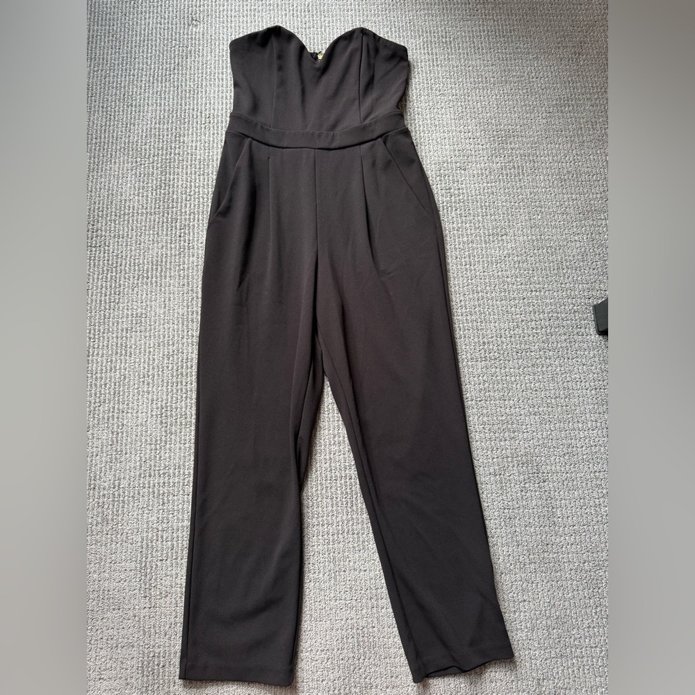 Express Black Strapless Jumpsuit
